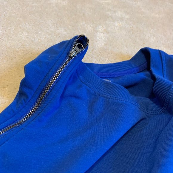 Sundays Two Blue Double Side Zipper Sweatshirt Mini Dress or Long Tunic - Picture 4 of 13